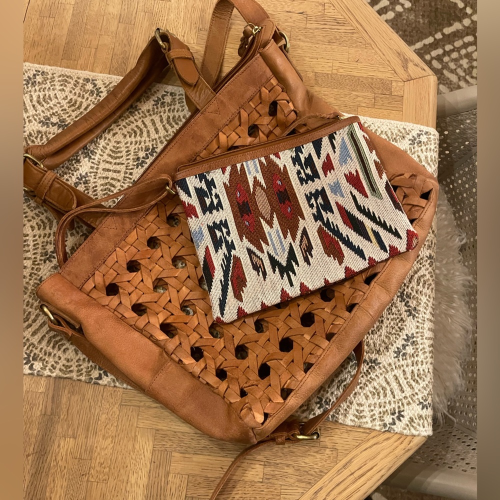 Anabaglish Hadley woven leather crossbody tote bag - Picture 7 of 12